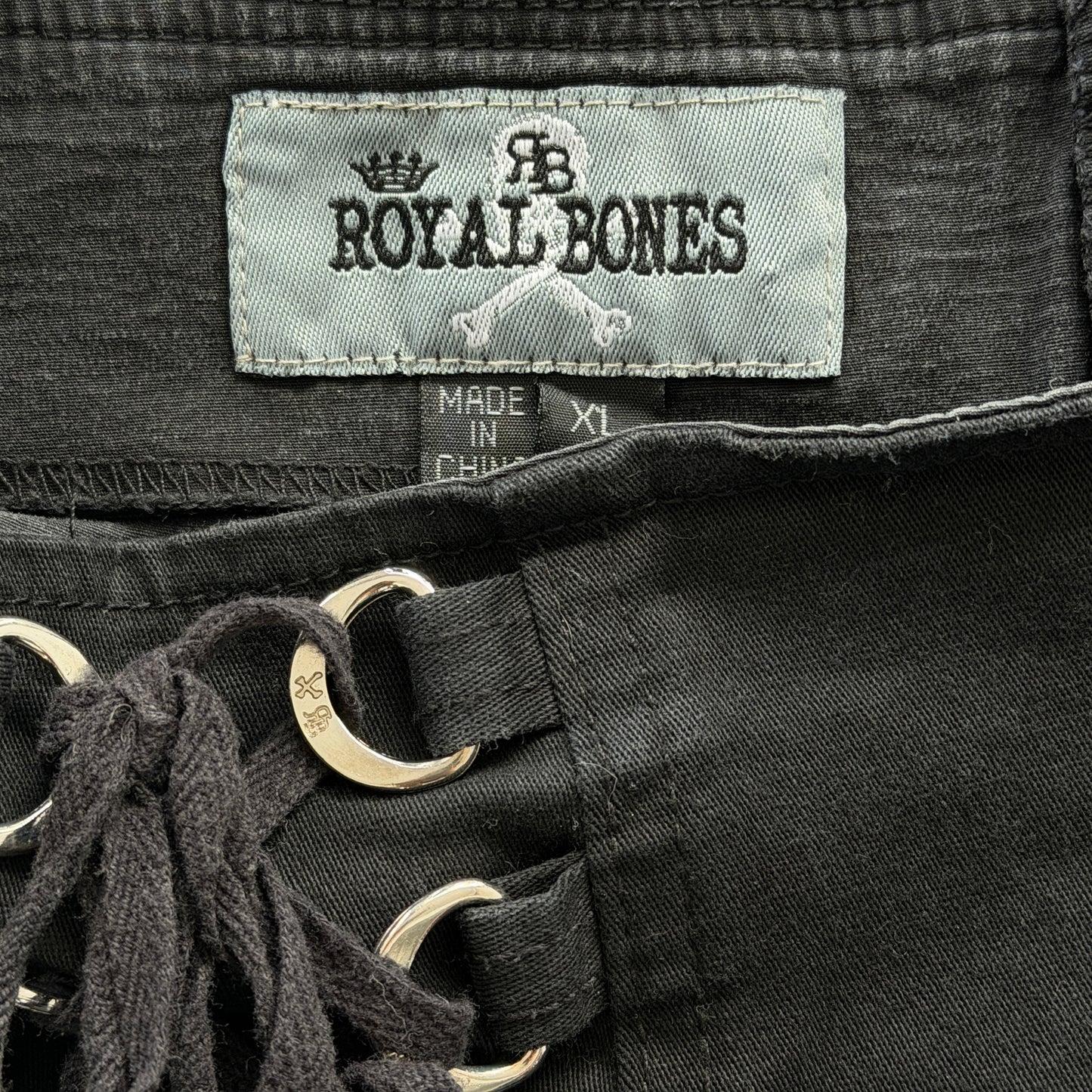 Royal Bones Lace Up Star Print Garter Pleated Skirt XL