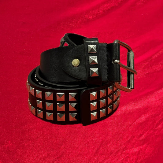 3 Row Pyramid Stud Belt